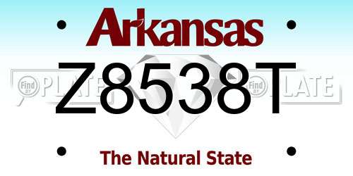 Z8538T Arkansas License Plate