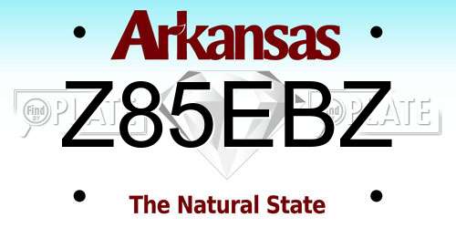Z85EBZ Arkansas License Plate