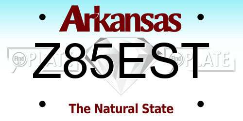 Z85EST Arkansas License Plate