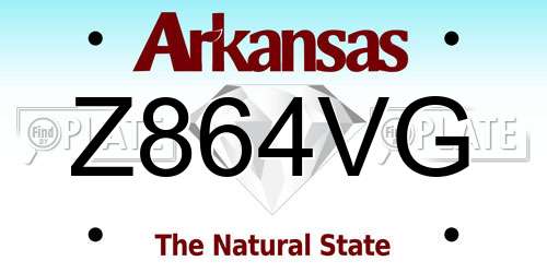 Z864VG Arkansas License Plate