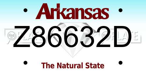 Z86632D Arkansas License Plate