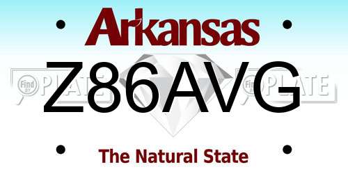 Z86AVG Arkansas License Plate