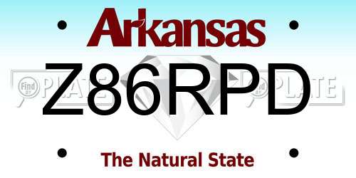 Z86RPD Arkansas License Plate