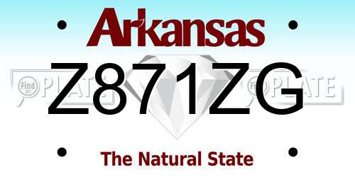 Z871ZG Arkansas License Plate