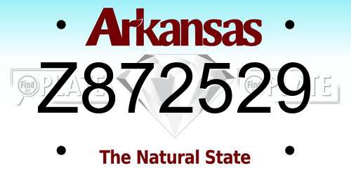 Z872529 Arkansas License Plate