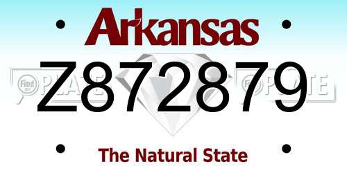 Z872879 Arkansas License Plate