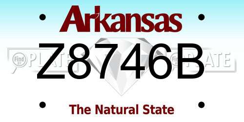 Z8746B Arkansas License Plate