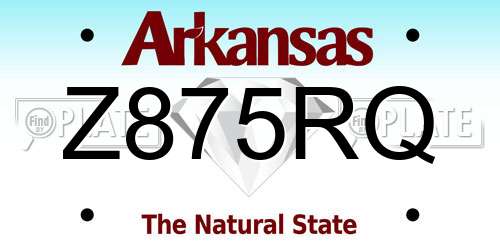 Z875RQ Arkansas License Plate