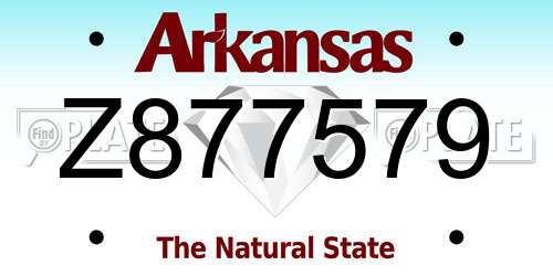 Z877579 Arkansas License Plate