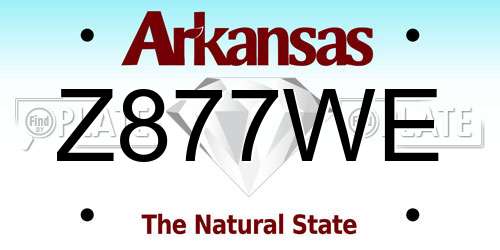 Z877WE Arkansas License Plate