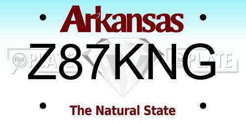 Z87KNG Arkansas License Plate