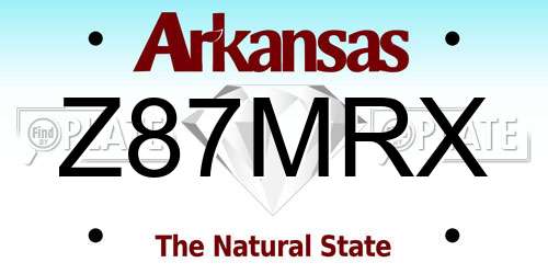 Z87MRX Arkansas License Plate