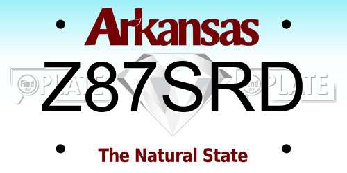 Z87SRD Arkansas License Plate