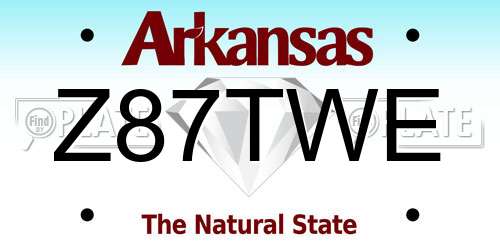 Z87TWE Arkansas License Plate