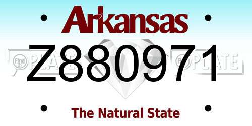 Z880971 Arkansas License Plate