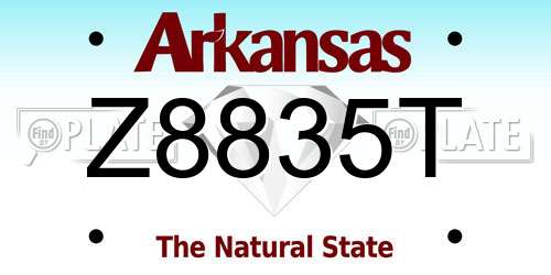 Z8835T Arkansas License Plate