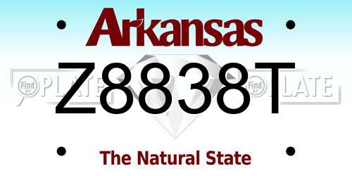 Z8838T Arkansas License Plate
