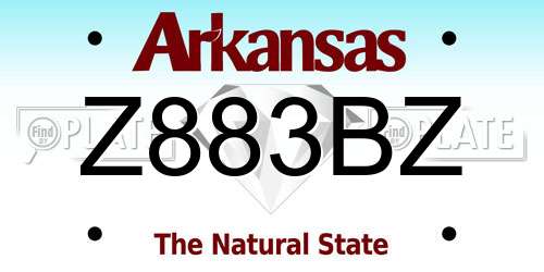 Z883BZ Arkansas License Plate