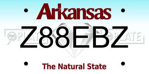 Z88EBZ Arkansas License Plate