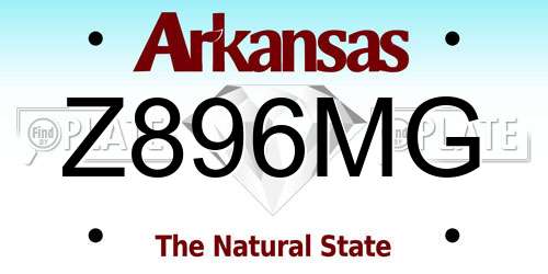 Z896MG Arkansas License Plate
