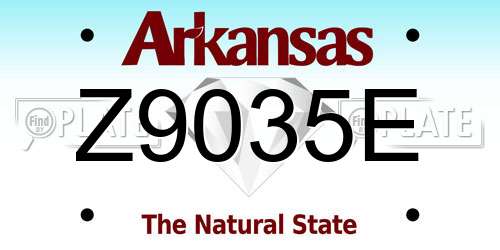 Z9035E Arkansas License Plate