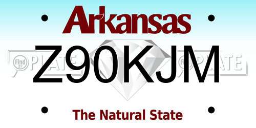 Z90KJM Arkansas License Plate