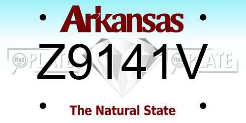 Z9141V Arkansas License Plate