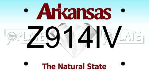 Z914IV Arkansas License Plate