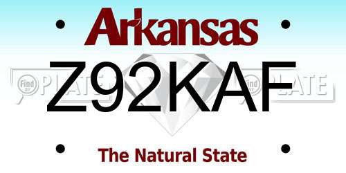 Z92KAF Arkansas License Plate
