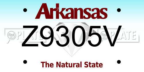 Z9305V Arkansas License Plate