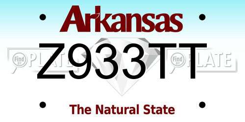 Z933TT Arkansas License Plate