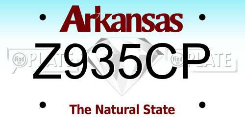 Z935CP Arkansas License Plate