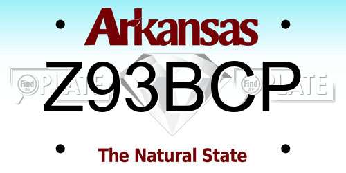 Z93BCP Arkansas License Plate