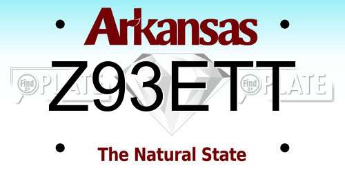 Z93ETT Arkansas License Plate
