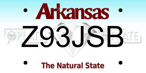 Z93JSB Arkansas License Plate
