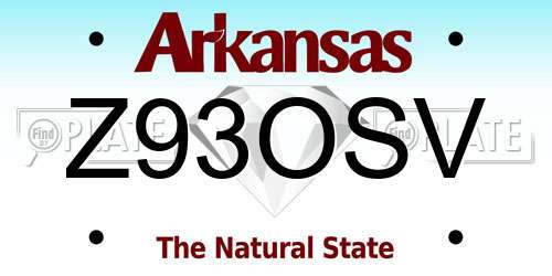 Z93OSV Arkansas License Plate