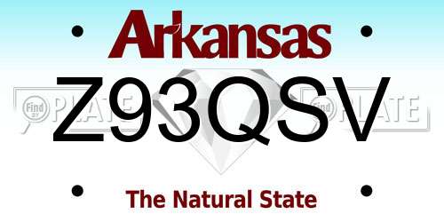 Z93QSV Arkansas License Plate