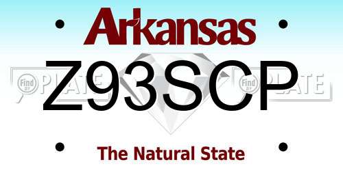 Z93SCP Arkansas License Plate
