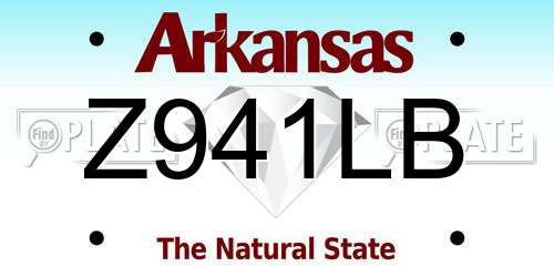 Z941LB Arkansas License Plate