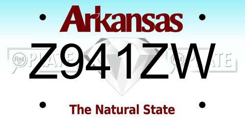 Z941ZW Arkansas License Plate