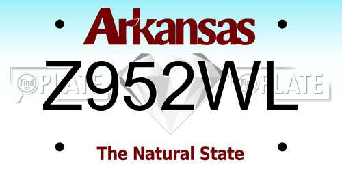 Z952WL Arkansas License Plate