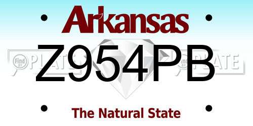 Z954PB Arkansas License Plate