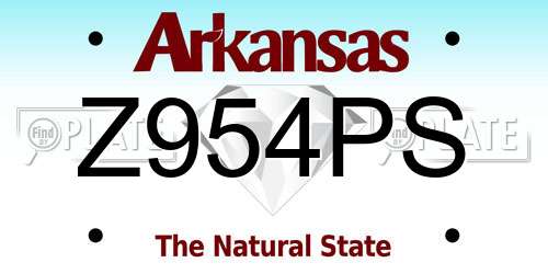 Z954PS Arkansas License Plate