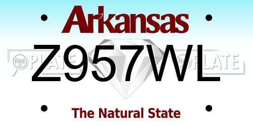 Z957WL Arkansas License Plate
