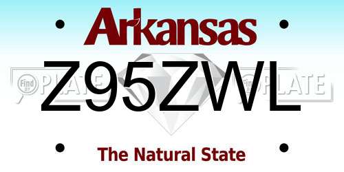 Z95ZWL Arkansas License Plate
