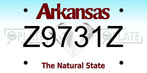 Z9731Z Arkansas License Plate