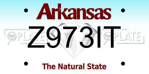 Z973IT Arkansas License Plate