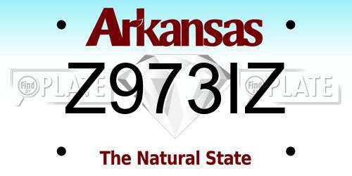 Z973IZ Arkansas License Plate