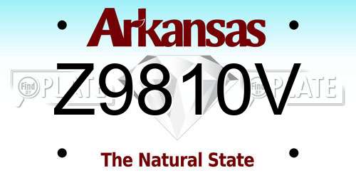 Z9810V Arkansas License Plate