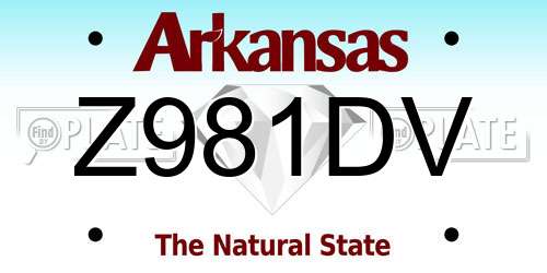 Z981DV Arkansas License Plate